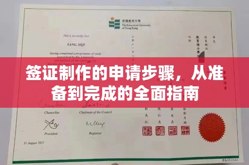宕昌签证制作的申请步骤，从准备到完成的全面指南