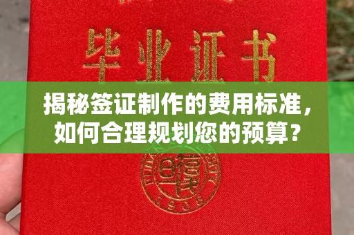 宕昌揭秘签证制作的费用标准，如何合理规划您的预算？