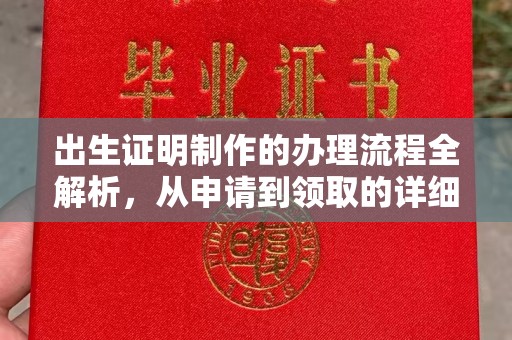 宕昌出生证明制作的办理流程全解析，从申请到领取的详细指南