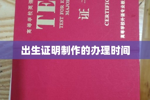 宕昌出生证明制作的办理时间